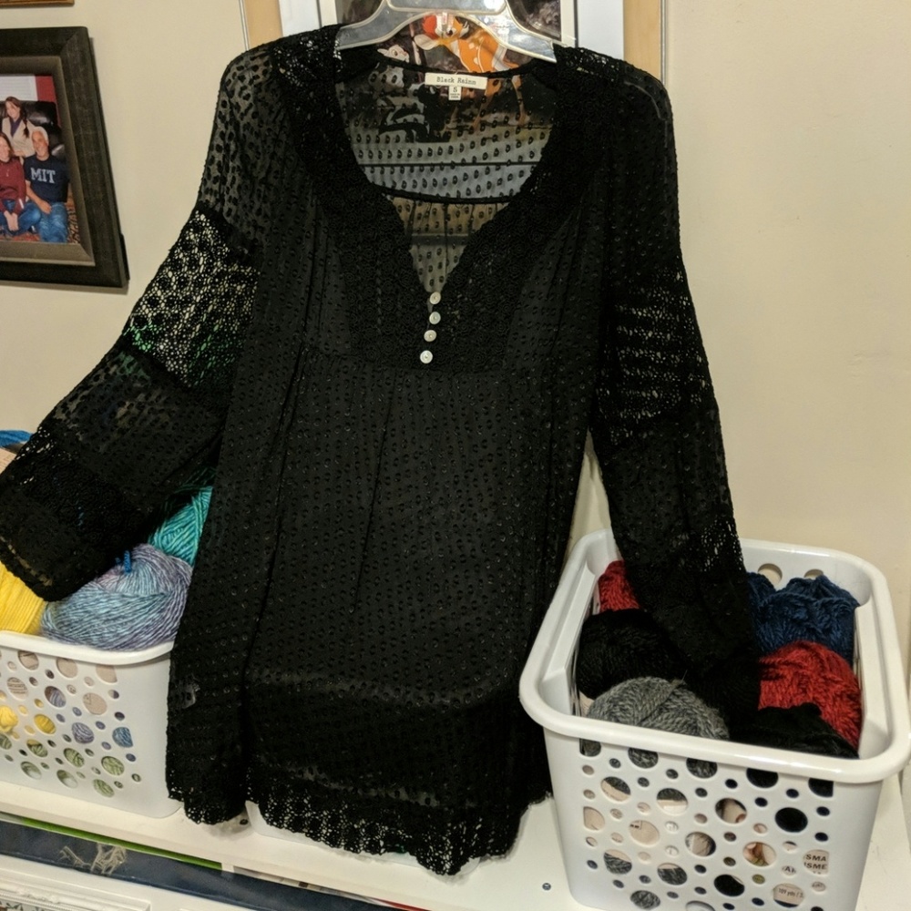 Black Rainn Sheer Silk Shirt